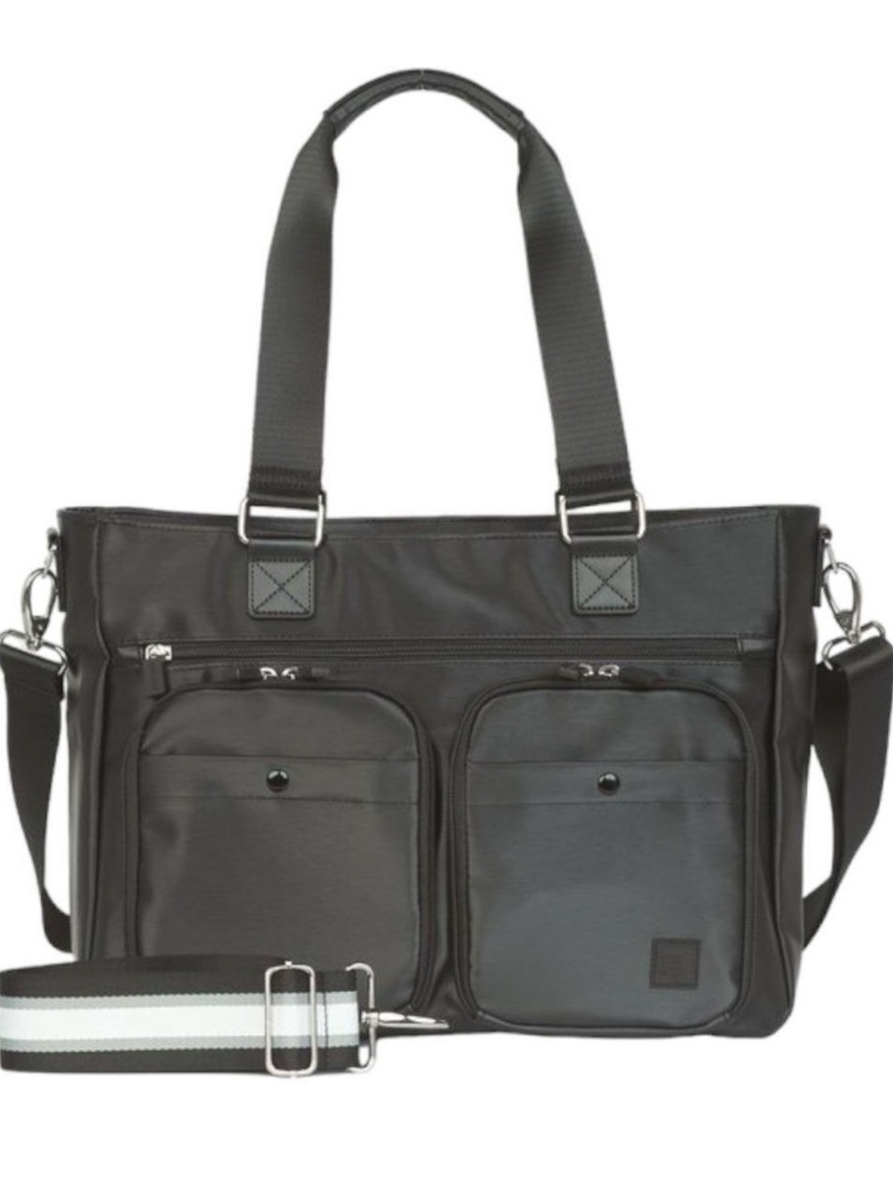 IHKWIP Cargo Catchall Tote with Two Crossbody Straps Metallic
Black